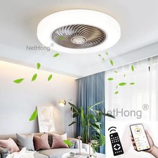 Ceiling Fan 6 Speed Large LED with Lighting LED Light Adjustable Wind + Remote~