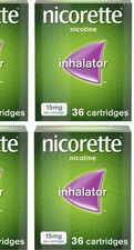 72 x Nicorette Inhalator 15mg Cartridges (2 Boxes of 36)