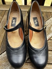 Black Leather Flamenco Shoes