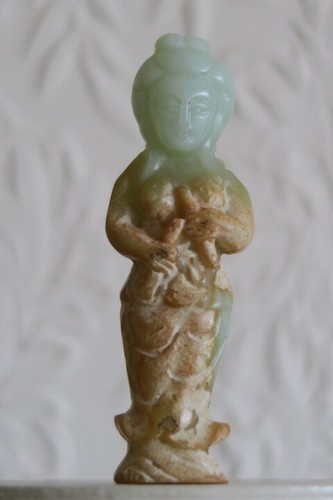 Nephrite jade guan yin - nephrite,
