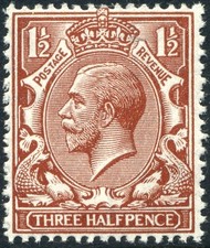 1912-24 KGV Royal Cypher 1½d