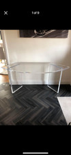 Used, Good Condition, Heavy Clear Perspex Console/Reception Table 