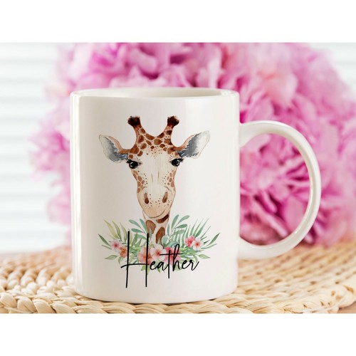 Personalised giraffe mug - mug,