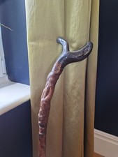 Antique Unusual Twisted Snake Wooden Walking Stick Cane Medieval Natural Hiking