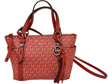 Michael Kors Handbag Sullivan Signature Tote Bag Red With Leather Trim