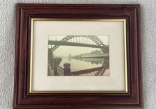 Vintage Print Of Newcastle Tyne Bridge In Wooden Frame