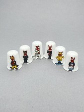 Bunnykins fine bone china thimbles full set of six