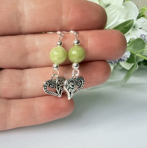 Peridot heart earrings 925 - heart,