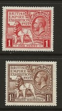 GB SG432-3 1925 British Empire Exhibition Wembley Set Fine MINT UK P&P Free