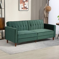 Sofa Futon Velvet-Touch Tufted