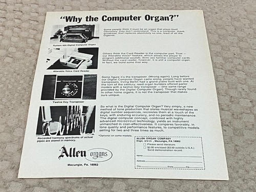 Keyboard organ advert - organ, 11x8"