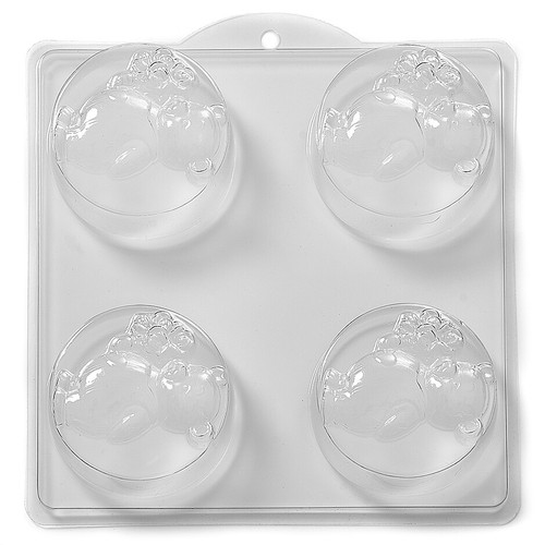 Teddy with flowers soap mould - with,
