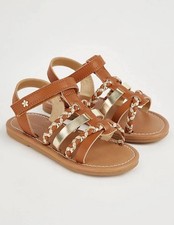 Tan Braided Gladiator Sandals
