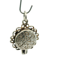 CHIM Vintage Sterling Silver Opening Makeup Compact Mirror Charm