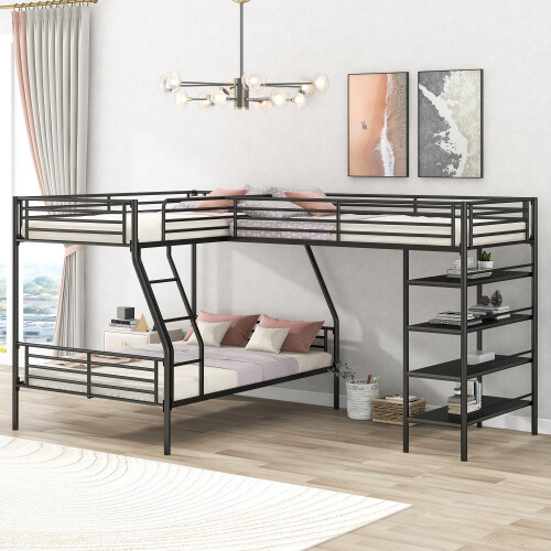 Shaped triple bunk beds - l-shaped,