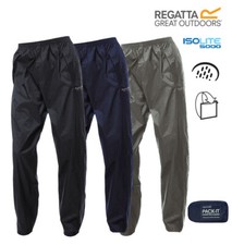 Regatta Waterproof Breathable Rain Over Trousers Packaway Packable Pac In A Bag