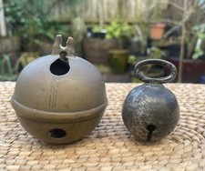 Large Antique Crotal Bell and Small Bell