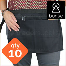 10 x BUNSE 4 Pocket Black Denim Market Trader Money Bag Cash Belt Pocket Pouch
