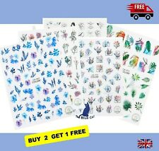 Nail Stickers Self-adhesive Flowers Leaves, Lines, Geometry, Unicorn Nail Art