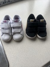 Girls Puma Trainers Infant Size 8 X2 Pairs One Excellent Condition One Good