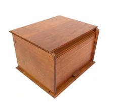 Antique Art Deco Tabletop Wooden Oak Tambour Fronted Stationery Box Letter Rack