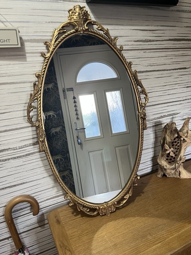 Vintage gold rococo oval wall - gold,