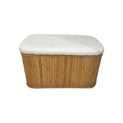 Vintage bamboo storage - storage, ottoman