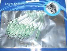 10 Pack Savage Saltwater Sandeel Lure 75mm Shad Bait Hook Bass Cod drop shot