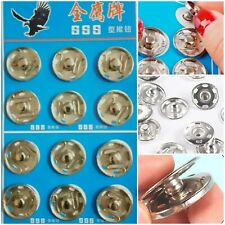 Large12Pc 20mm Silver Press Stud  Metal Studs Snap Fastener Sewing Titch Button