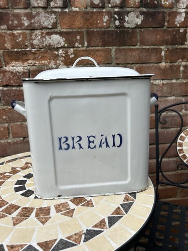 Vintage enamel bread bin - enamel,