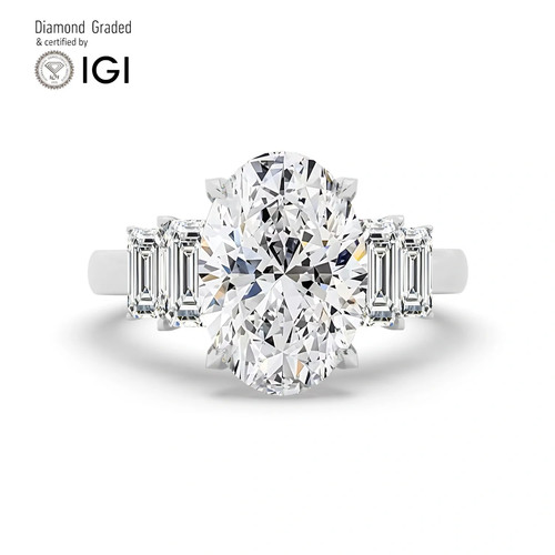 Oval diamond engagement ring - oval,