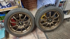 Pair Of Japan Racing JR5 17x7.5 5x100 + 5x114 Bronze With Good Tyres Drift/Skid