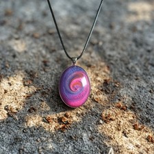 Colourful Resin Pendant Necklace | Alcohol Ink | 