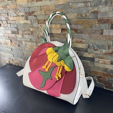 White Large Floral Hand Bag