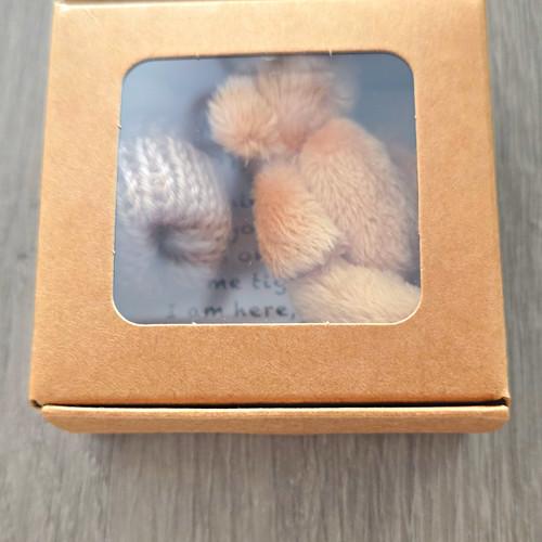Mini beige plush teddy bear - beige,