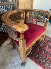 Arabesque Furniture Chair and Screen Antique Style Solid Wood Carved Furniture