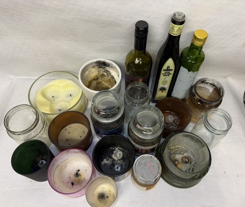 Mixed glass candle jars - mixed,
