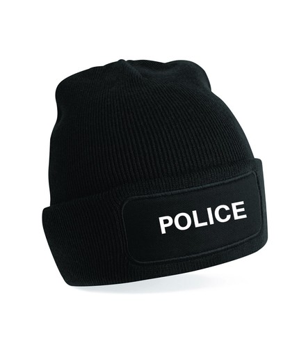 Beanie black embroidered - black,