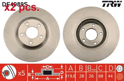 Pcs front brake disc rotos - front,