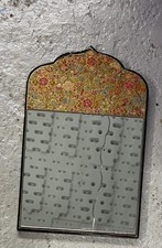 Vintage - hand painted, Indian style Wooden Temple Style Mirror