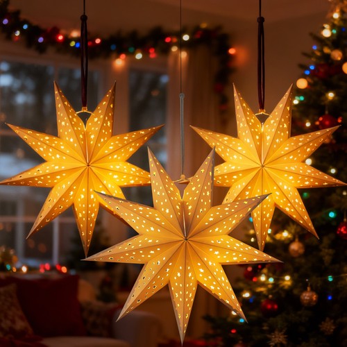 Pcs paper star hanging - paper,