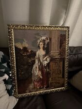 Vintage Antique Framed Tapestry Honourable Mrs Graham Thomas Gainsborough Art