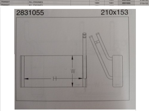 Heater matrix for ford transit - heater,