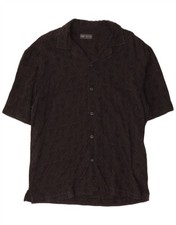 ZARA Mens Short Sleeve Shirt XL Black Geometric Viscose BD02