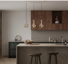 Tala Linear Triple Pendant In White with 3 Brass Pendants Brand New