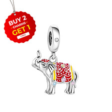 Colourful Elephant Dangle S925