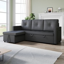Grey 3 Seater Sofa Bed