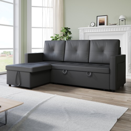 Grey seater sofa bed - grey,