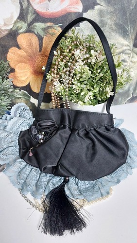Vintage black ladies purse - ladies,