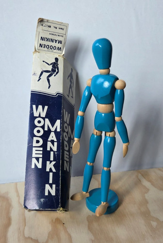 Vtg artists wooden manikin - vtg, 12"